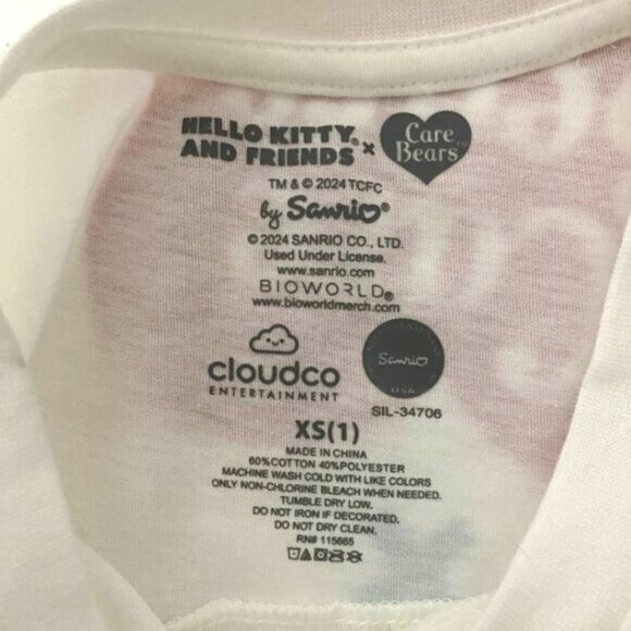 NWT Licensed Hello Kitty and Friends Cheer Bear Care Bears Graphic Tee Shirt - Picture 7 of 9